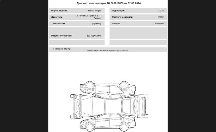 Honda Insight 2019 года, 65 662 км - вид 20