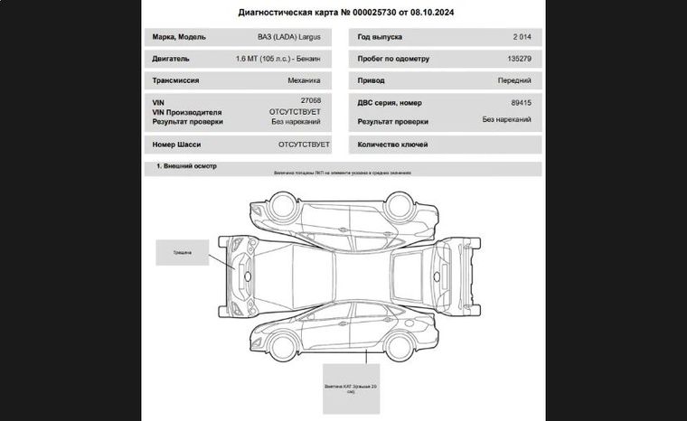 ВАЗ (LADA) Largus 2014 года, 135 279 км - вид 19